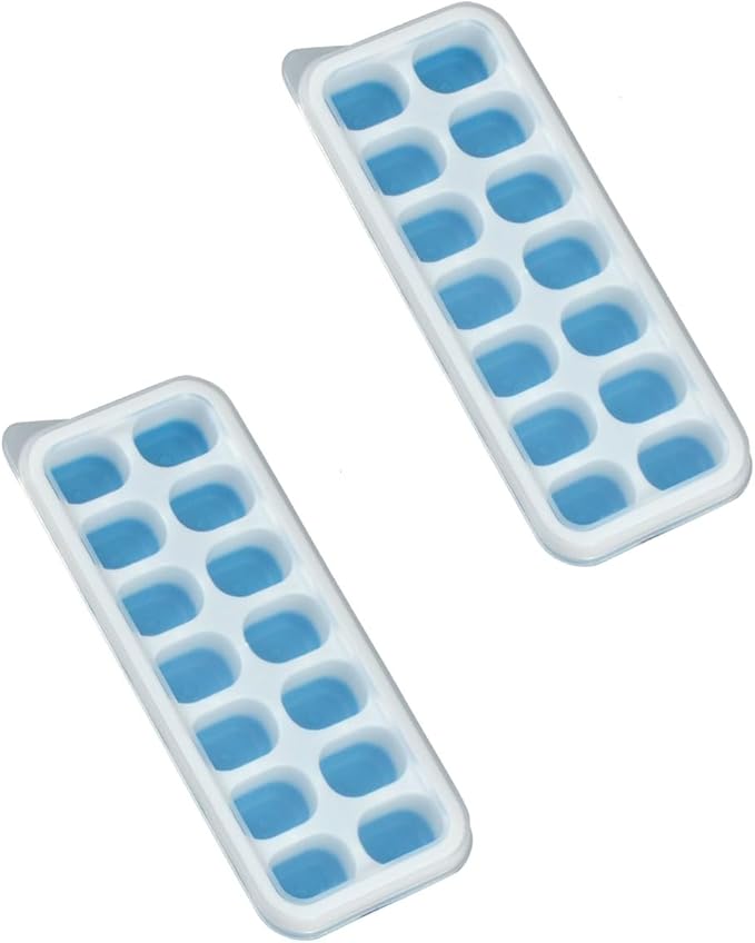 Ice Cube Tray with Lid, Easy-Release, Ice Cube Tray, Spill-Resistant,