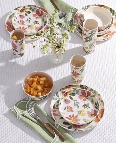 Oneida 24 Seven Floral Melamine Tumblers, 16oz, Set of 4