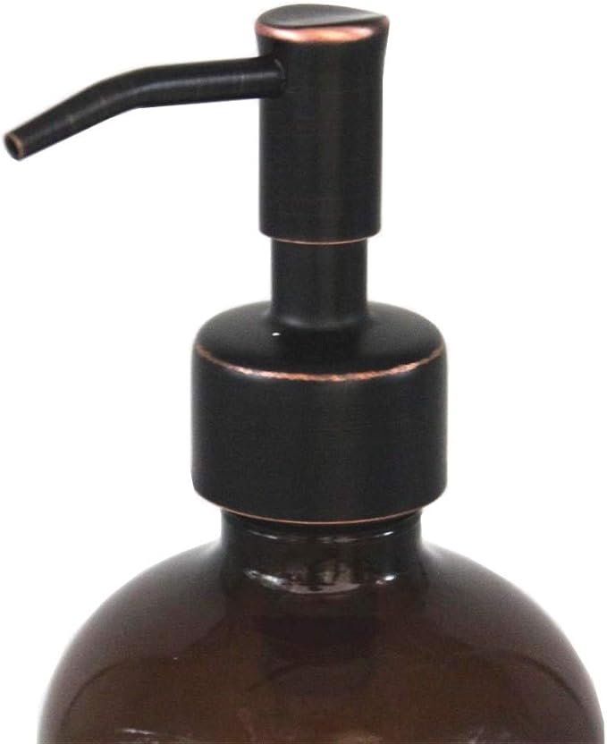2 Pack Thick Amber Glass Pint Jar Soap Dispenser
