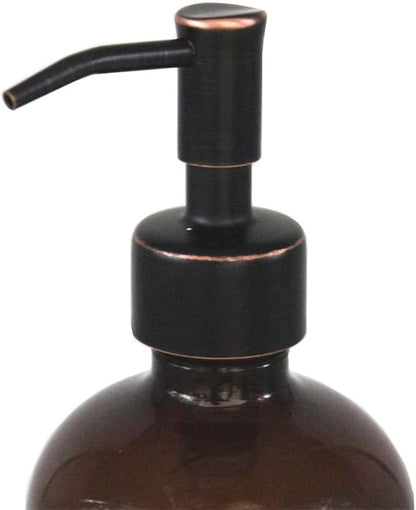 2 Pack Thick Amber Glass Pint Jar Soap Dispenser