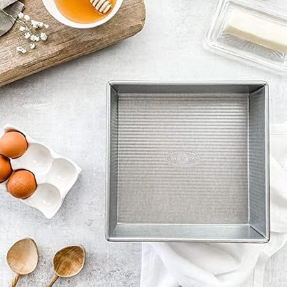 USA Pan Bakeware Nonstick Square Cake Pan,8 Inch,Aluminized Steel,(Pack of 6)