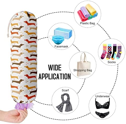 Dog Pattern Grocery Bags Holder Organizer - Wall Mount Plastic Bags Storage Container Dispensers, Perfect Gifts for Dog Lovers