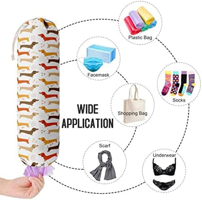 Dog Pattern Grocery Bags Holder Organizer - Wall Mount Plastic Bags Storage Container Dispensers, Perfect Gifts for Dog Lovers