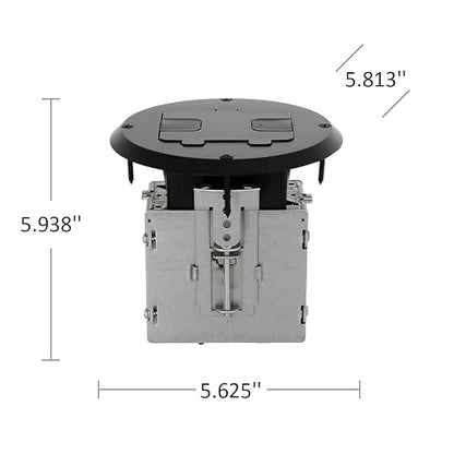 RACO 6239BK Floor Kit with Recessed Duplex 15A TR Device and Adjustable Steel