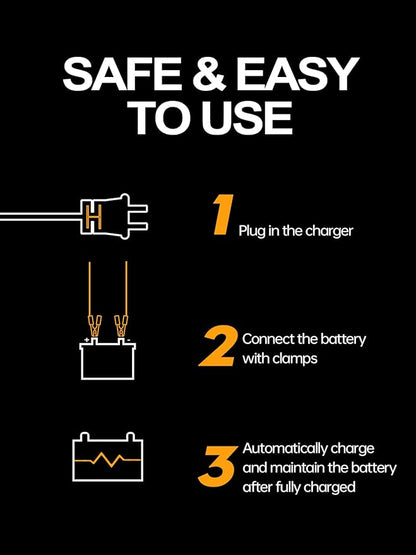 12v Smart Car Battery Charger, 5Amp Fully-Automatic Trickle Charger, Battery