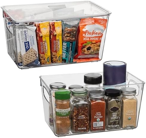 ClearSpace Pantry Storage Bins with Lids for Kitchen & Fridge, 2 Pack