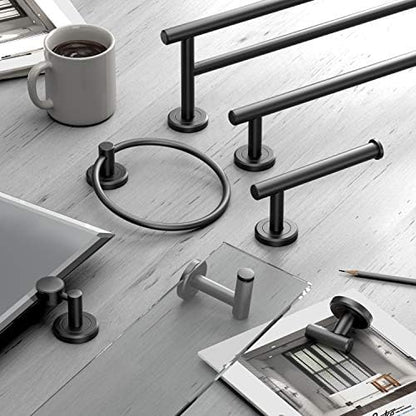 Gatco 4242MX Latitude II Towel Ring | Modern Hand Towel Holder for Bathroom | Stylish Decorative Hardware, Heavy Duty Metal, EZ Ancor Mounting | Matte Black