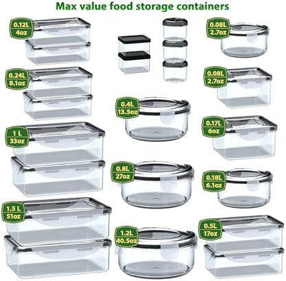 RockBerry 44 Pcs Food Storage Containers with Lids Airtight