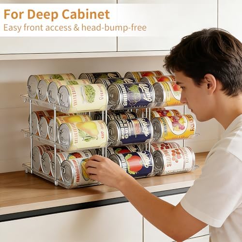 LXLXXL Can Organizer for Pantry Canned Food Storage Goods Holders 4 Tier