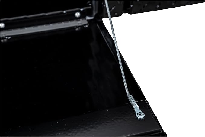 Buyers Products 1721568 Black Aluminum Diamond Tread Topsider Truck Box With Drop Door, 96x18x16 Inch, Weather Resistant, Locking Compression Latch, No Drill Install, Made in USA