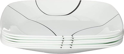 Corelle Vitrelle 6-Piece Salad Plate Set, Triple Layer Glass and Chip Resistant, Lightweight Square 8-1/2-Inch Plates Set, Splendor