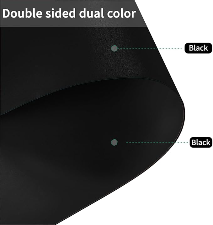 Cover for Dresser Top - 12x88 Inch Waterproof Easy to Clean Can Conceal Flaws Protector The Table Top from Scratches Used for Coffee Table Dresser(Black+Black 12x88)