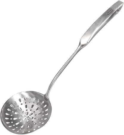 Skimmer Slotted Spoon, [Rustproof, Integral Forming, Durable] Newness 304 Stainless Steel Slotted Spoon with Vacuum Ergonomic Handle, Comfortable Grip Design Strainer Ladle for Kitchen, 14.96 Inches