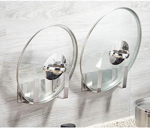 Pot Lid Rack, Wall Mounted 304 Stainless Steel Pan Lid Organizer Holder