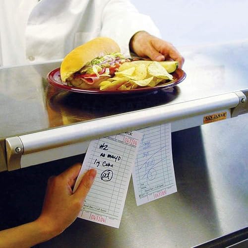 San Jamar Order Ticket Holder for Restaurant – 18" Anodized Aluminum Metal Receipt Holder with Grip Track – Durable Wall Mount Check Rack for Kitchen, Restaurant and Service Counters
