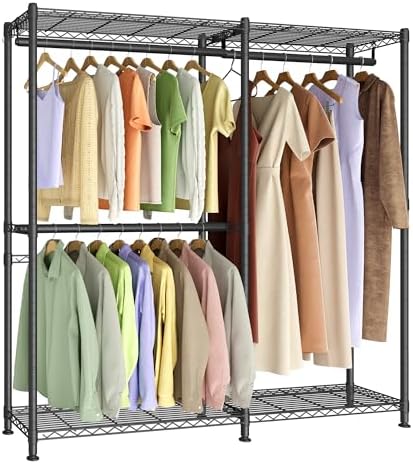 SONGMICS Closet Organizers and Storage, Clothes Rack with Shelves