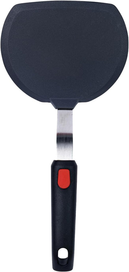 Silicone Pancake Spatula Flipper – Wide Beveled Edge Turner with Stainless Steel Handle | Heat Resistant Non-Stick Large Silicone Spatula for Cooking & Pancakes