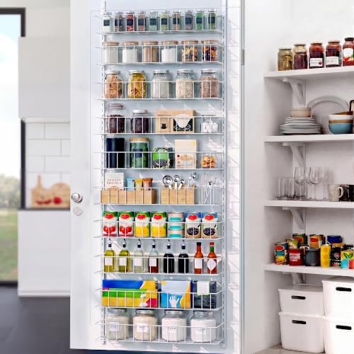 ElegantArray 10-Tier Pantry Door Organizer, White