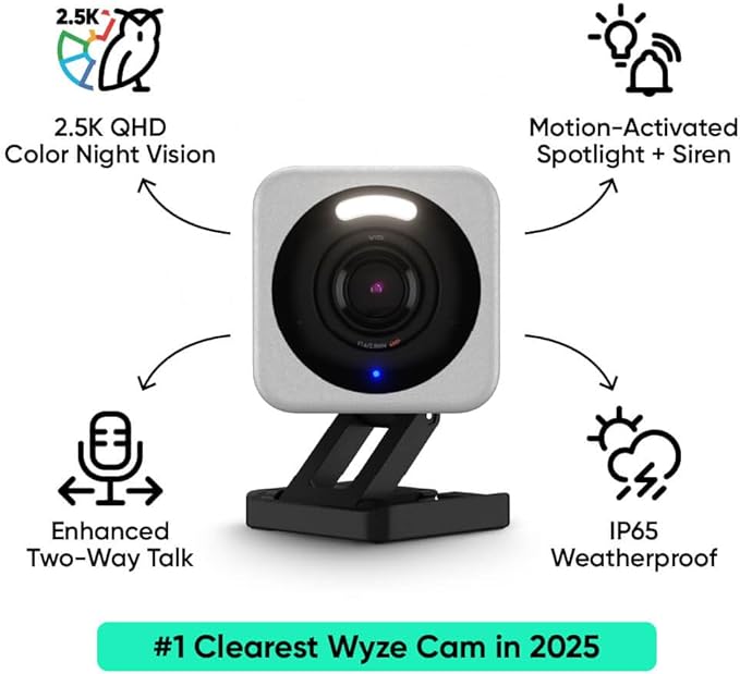 WYZE Cam v4, 2.5K AI Security Camera, Indoor/Outdoor Cameras