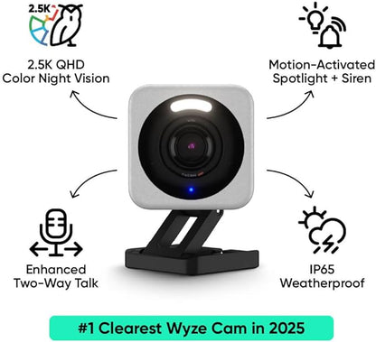 WYZE Cam v4, 2.5K AI Security Camera, Indoor/Outdoor Cameras
