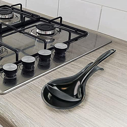 Reston Lloyd Kitchen Counter Utensil Spoon Rest, Ladles, Spaghetti Forks, & Spatulas, Durable BPA-Free Plastic – Dishwasher Safe, Décor, Space Saving Hanging Hole on Handle, Charcoal
