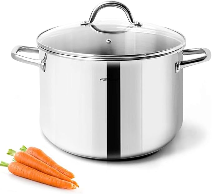 HOMICHEF Small Stock Pot 4 Quart Nickel Free Stainless Steel