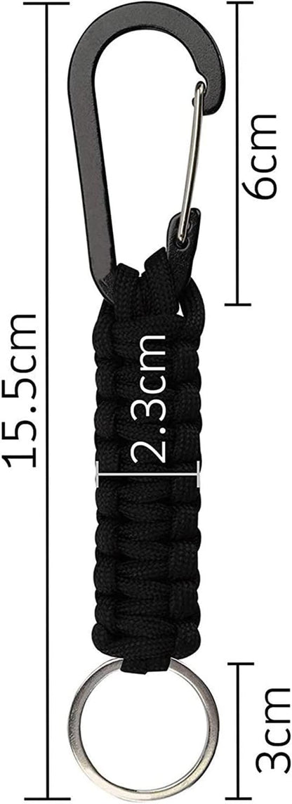 BRAVESHINE Paracord Keychain Carabiner Clip, D Ring Lanyard Hanger Stroller Hook for Water Bottle, Key, Backpacks, Men, Women