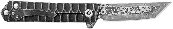 BGT VG-10 Damascus Folding Pocket Knife Custom Knives for Outdoor Camping Fishing,Gift for Man Husband Dad