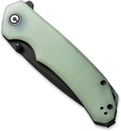 CIVIVI Brazen Folding Pocket Knife,3.5-Inch Tanto D2 Plain Blade,G-10 Outdoor Camping Hiking Knife with Thumb Studs and Flipper Opener,Unique Tool Gift for EDC Men Women C2023E