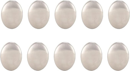 Stainless Steel Soap Bar for Hands, Odor Remover for Garlic, Fish & Onion Smells, Reusable Metal Soap for Kitchen, Cooking & Outdoor Use, Dishwasher Safe (10pcs)