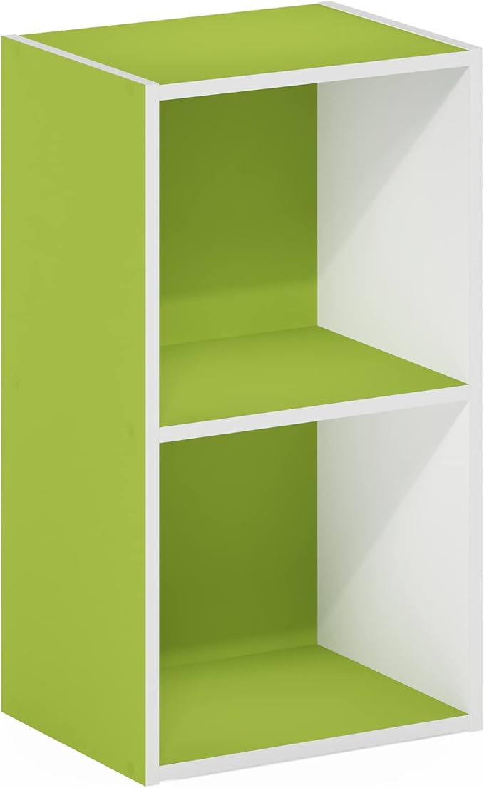 Furinno PASIR Book Shelf, 2-Tier Modern Bookshelf, Open Shelves Bookcase 9 x 12