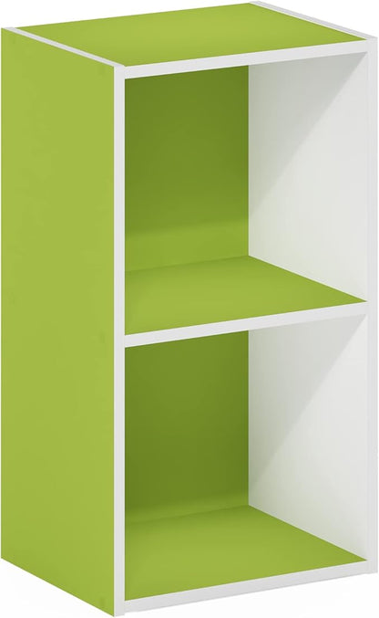 Furinno PASIR Book Shelf, 2-Tier Modern Bookshelf, Open Shelves Bookcase 9 x 12
