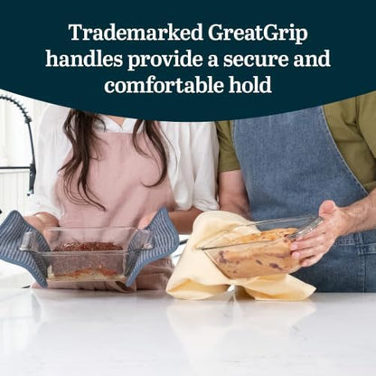 Libbey Baker’s Premium 2-Piece Glass Bread Loaf Pan Baking Dish Set, Space-Saving Glass Bakeware set for Bread, Loaf, and Pound Cakes