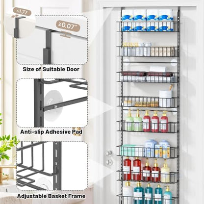 ElegantArray 10-Tier Pantry Door Organizer, Deep Gray