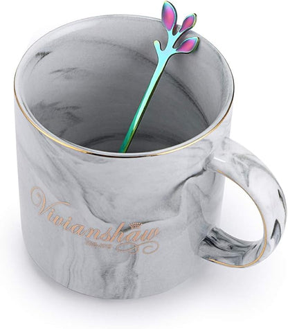 AnSaw Elegant Rainbow Leaf Coffee Spoons
