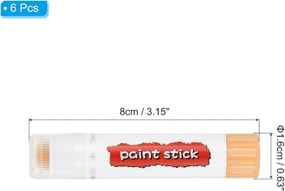 PATIKIL Tempera Paint Sticks, 6 Pcs Solid Tempera Paints Sticks Washable Bulk Markers Pen Quick Drying for Artists Beginners Art Supplies, Beige