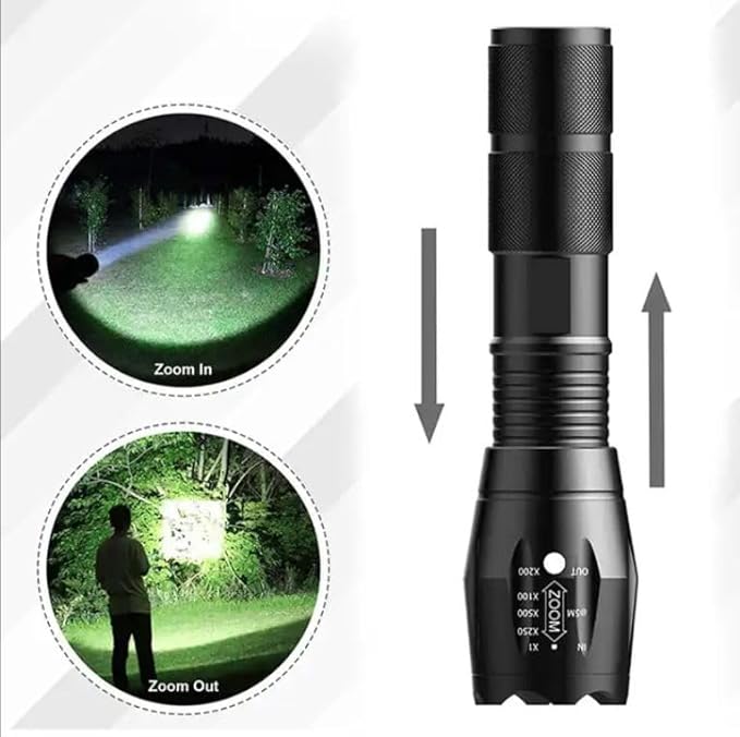 VTech Tactical 2pack LED Flashlight High Lumens - Mini Flashlights for Camping, Hiking, Walking - Powerful Emergency Flashlights with 5 Modes for Outdoor Use - Bright Flashlight with Zoomable Beam