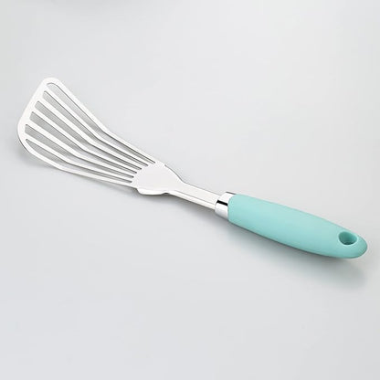 304 Stainless Steel Fish Spatula, Non-Slip Ergonomic Handle Slotted Spatula