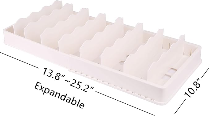 SWOMMOLY Expandable Food Storage Container Lid Organizer, Includes 8 Adjustable