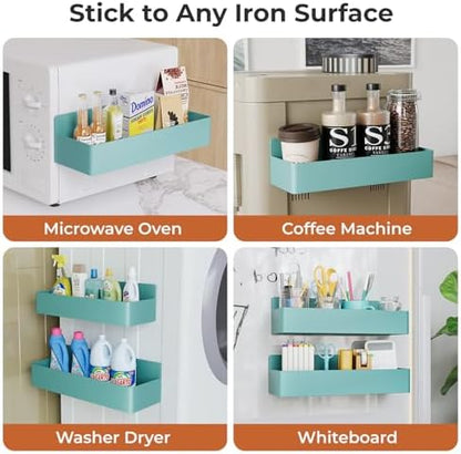 Mystozer Magnetic Spice Rack for Refrigerator Blue, 6 Pack