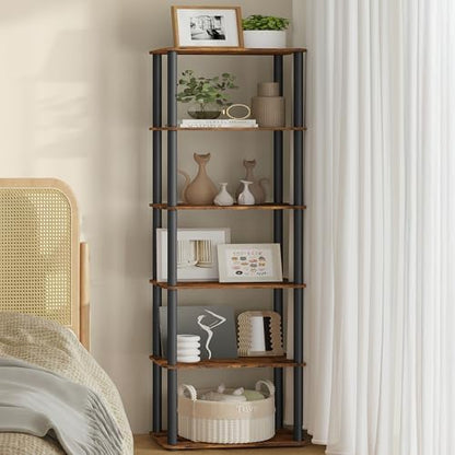 VASAGLE 6-Tier Shelf, Storage Shelves, Bookcase with Shelves, Living Room