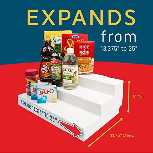 Dial Industries 3 Tier Expandable Pantry Cabinet Shelf Organizer, Mega