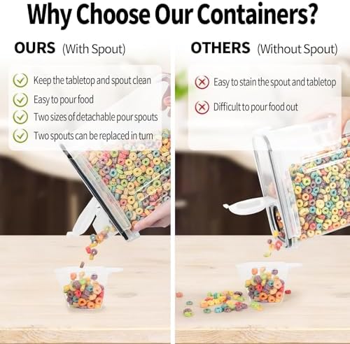 8PCS Large Cereal Containers Storage [4L/135.2 oz], Food Storage Containers