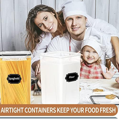 4pcs Large Tall Airtight Food Storage Containers with Lids - 6.5L / 5.9qt