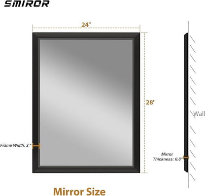 SMIROR Matte Black Bathroom Mirror