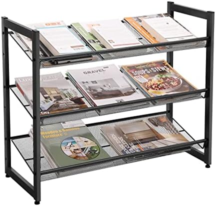 SONGMICS Metal Shoe Rack, 3-Tier Shoe Orgainzer, Holds 9-12 Pairs