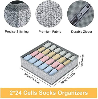 Joyoldelf Sock Drawer Organizer Underwear Organizer, 24 Cell Collapsible Closet