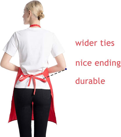 Total 12 PCS Plain Red Bib Apron