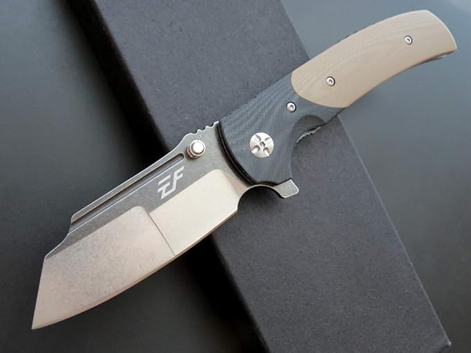 Eafengrow EF69 Pocket EDC Knife with Clip,Flipper Folding Knife for Camping Survival and Outdoor Activities Liner Lock. (EF69-desert)
