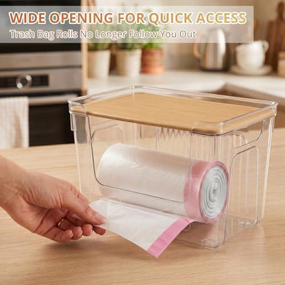 CANTAMI Plastic Trash Bag Dispenser with Lids, Stackable, 2Pack, 2XL